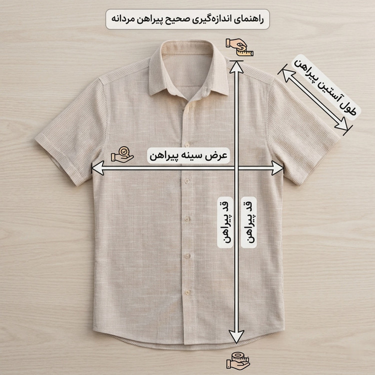 پیراهن آستین کوتاه مردانه مدل کنفی اسلپ طرح راه راه کرم