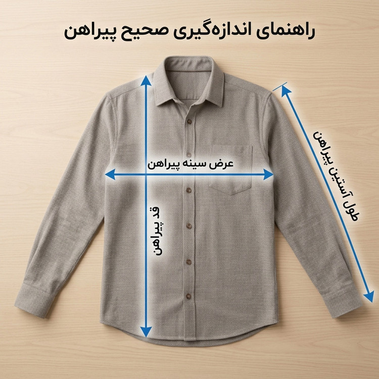 پیراهن مردانه آستین بلند مدل کنفی تک جیب طوسی