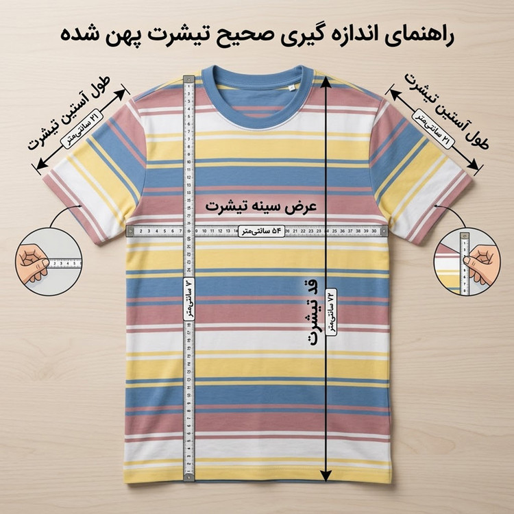تیشرت مردانه یقه گرد رینگر مدل راه راه مدل bz43